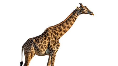 Giraffe isolated on a white background, clipping path included.の写真素材