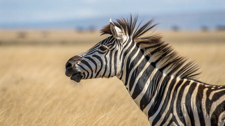 Plains Zebra (Equus quagga) in Serengeti National Park, Tanzaniaの写真素材
