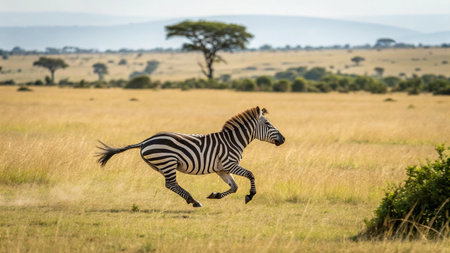 Burchell's Zebra (Equus quagga burchelli) in Masai Mara National Park, Kenyaの写真素材