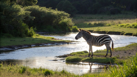 Zebra in Chobe National Park, Botswana, Africa.の写真素材