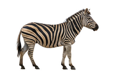 Zebra isolated on white backgroundの写真素材