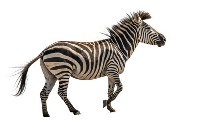 Zebra, Equus quagga, isolated on white backgroundの写真素材