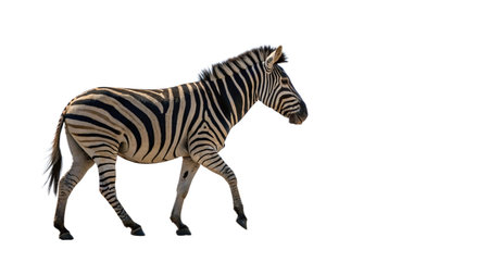 Zebra isolated on white background, clipping path included in file.の写真素材