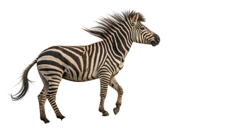 Plains zebra isolated on a white background. 3D illustrationの写真素材