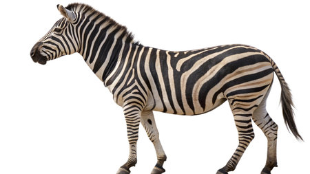 Zebra isolated on white background, clipping path included in file.の写真素材