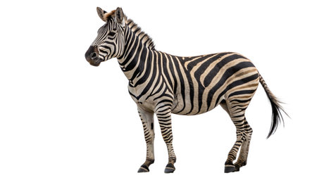 Zebra isolated on a white background. Clipping path included.の写真素材