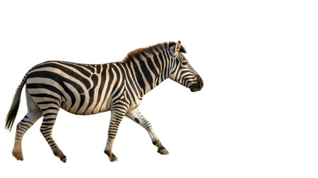 Zebra isolated on a white background, clipping path included in fileの写真素材