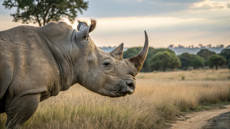 White rhinoceros in Chobe National Park, Botswana, Africaの写真素材