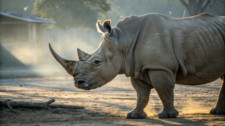 White rhinoceros (Ceratotherium simum)の写真素材