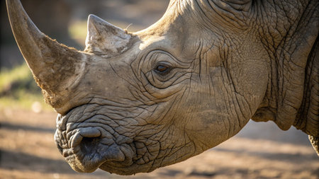 White Rhinoceros (Ceratotherium simum)の写真素材