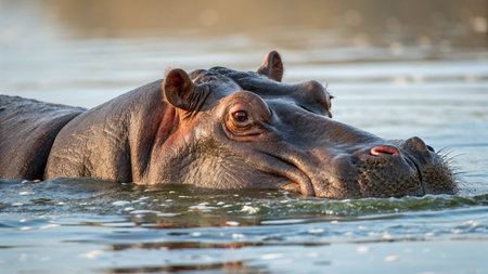 Hippo in the Moremi Game Reserve (Okavango River Delta), National Park, Botswana