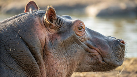 Hippopotamus in Chobe National Park, Botswana, Africaの写真素材