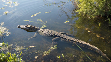 crocodile sleeping on the sand in the park, Thailandの写真素材