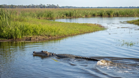 American Alligator in the Evergladesの写真素材
