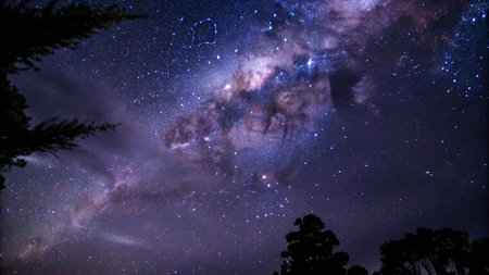 Milky way galaxy with stars and space dust in the universe.