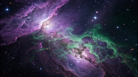 Star field in space a nebulae and a gas congestion.の写真素材