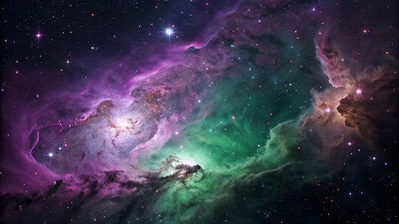 Nebula and galaxies in space. Elements of this image furnished by NASAの写真素材