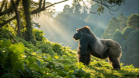 Gorilla in the rainforest of Costa Rica, Central America