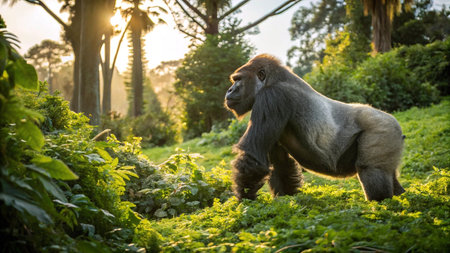 Western Lowland Gorilla (Gorilla gorilla gorilla gorilla)の写真素材