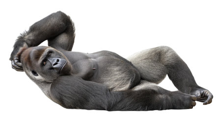 3D rendering of a western lowland gorilla isolated on white backgroundの写真素材