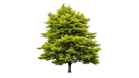 Tree isolated on white background with clipping path and full depth of fieldの写真素材