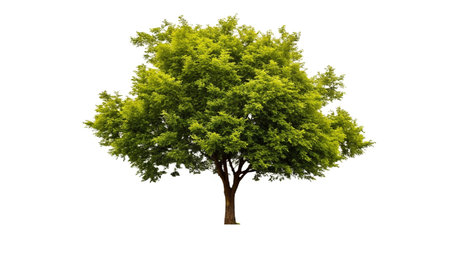 Green tree isolated on white background, tree isolated on white background.の写真素材