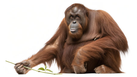 Orangutan, Pongo pygmaeus, isolated on whiteの写真素材