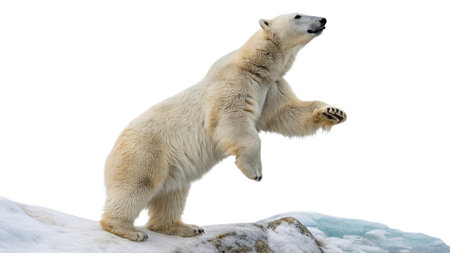 Polar bear (Ursus maritimus) on the pack ice, north of Svalbard Arctic Norwayの写真素材