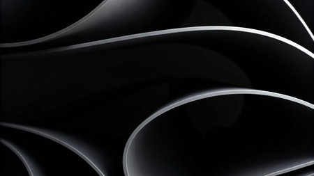 abstract black background with some smooth lines in it (3d render)