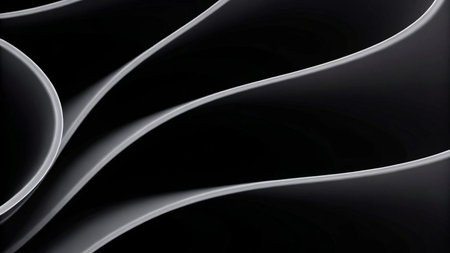 abstract background made of curved sheets of paper in black and white