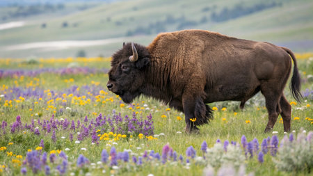 Bison in Yellowstone National Park, Wyoming, United States of America