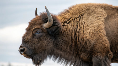 European bison (Bison bonasus) in Yellowstone National Parkの写真素材