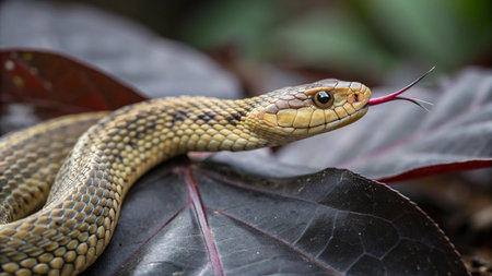 Rhabdophis guttatus, commonly known as the eastern rat snake, is a species of snake found in...