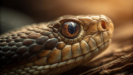 Close up of the eye of a rat snake in the nature.