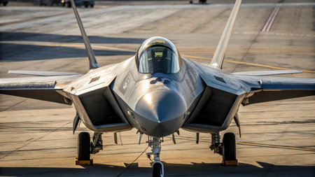 Fighter jet on the tarmac of the airport.