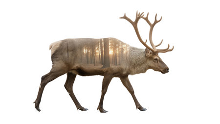 Reindeer isolated on white background. 3D illustration. 3D rendering.の写真素材