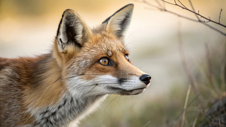 Close-up of a red fox (Vulpes vulpes)
