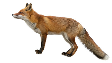Red Fox, Vulpes vulpes, in front of a white background