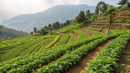 Tea Plantation at Doi Ang Khang, Chiang Mai, Thailand
