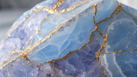 Blue agate semigem geode crystals geological mineral isolated.