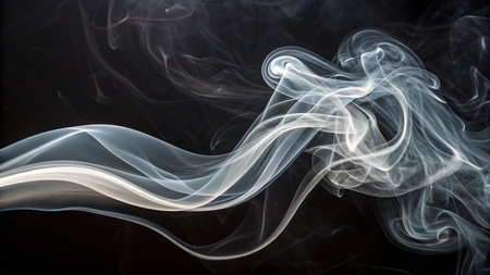Abstract smoke moves on a black background. Design element. Abstract texture.