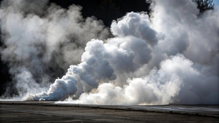 Smoke from a chimney of a power plant in Iceland.