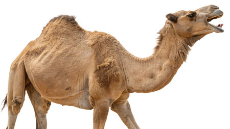 Camel isolated on a white background. Camelus dromedarius
