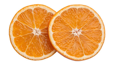 Slices of orange isolated on white background. Clipping path