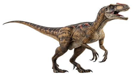 3D digital render of a dinosaur tyrannosaurus isolated on white background