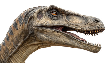 3D rendering of a dinosaur isolated on white backgroundの写真素材