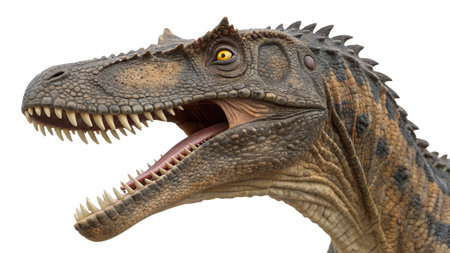 dinosaur head isolated on white background with clipping path and full depth of field