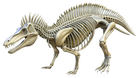 3D digital render of a dinosaur Tyrannosaurus Rex isolated on white backgroundの写真素材