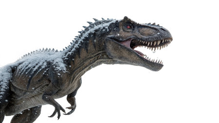 dinosaur isolated on white background with clipping path, front view.の写真素材