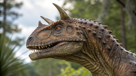 Dinosaur in the park, close-up.の写真素材